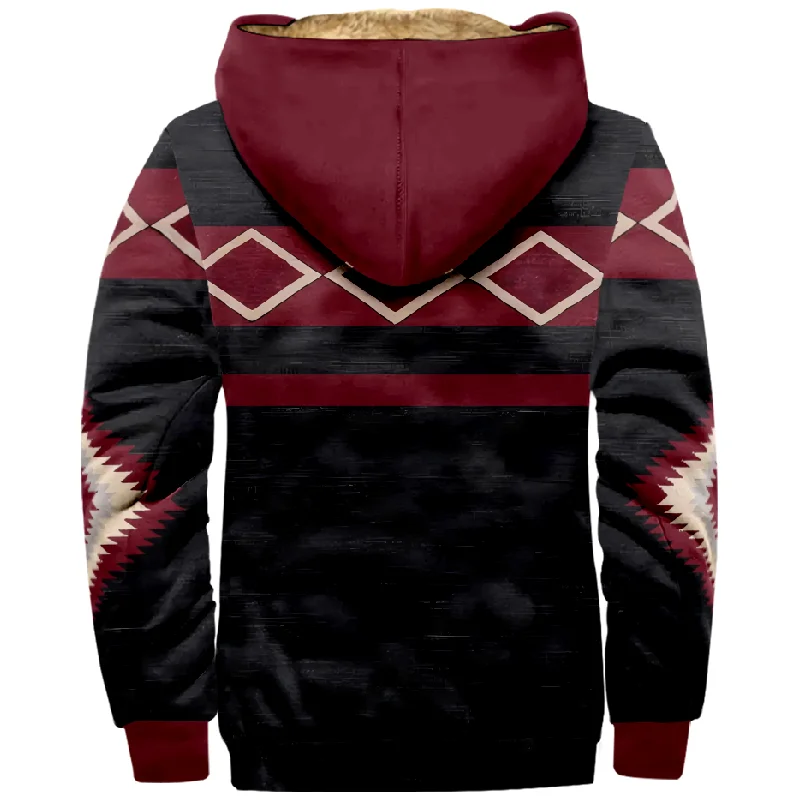 New Creative Cotton Coat Hooded Sweater Casual Print Men's Fur Loop Arctic Velvet Zipper Patch Pocket Hooded Sweater a04