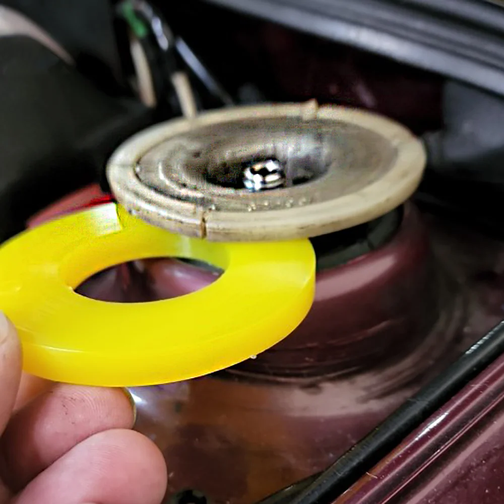Silencer Pad Rubber Bushing Dampers Universal Front Strut Tower Mount Suspension Shock-Absorbing Bearing Washer Over Bump 2X strut tower mount