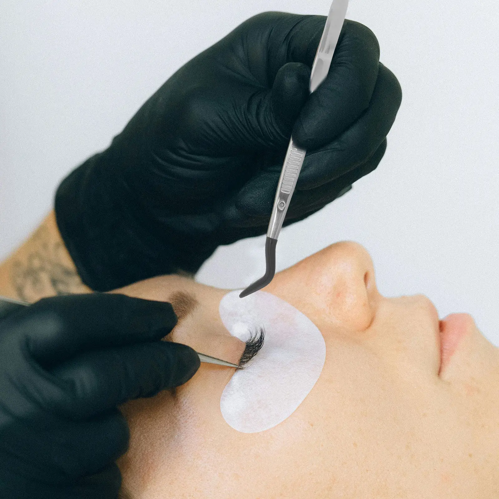 2Pcs 스탬프 핀셋 스테인레스 스틸 경량 비자성 정밀 공예 속눈썹 어플리케이터 취미용 보석 제작용