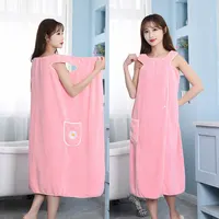 GoodTop Wearable Bathrobe Woman Shower Female Soft Fashion Comfortable Bath Towel For Lady Home Textiles Bath and Sauna Towels 3