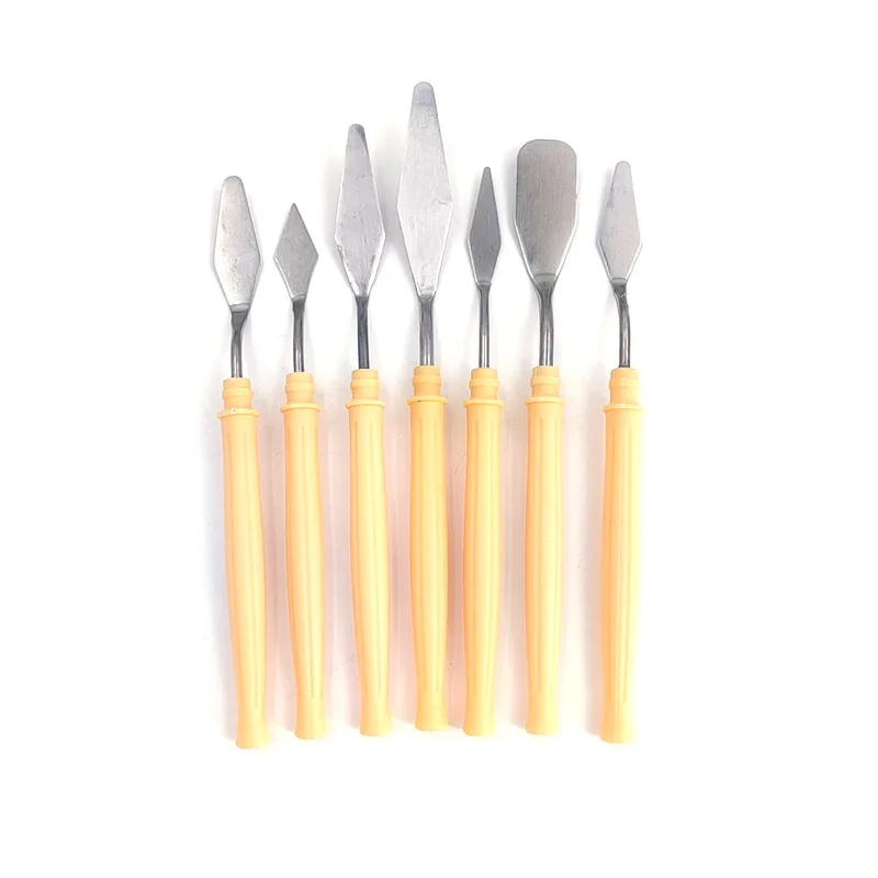 7pcs/set Stainless Steel Oil Painting Knives Artist Crafts Spatula Palette Knife Oil Painting