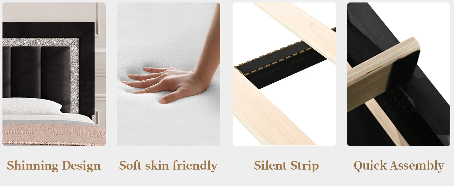 Velvet Upholstered Bed