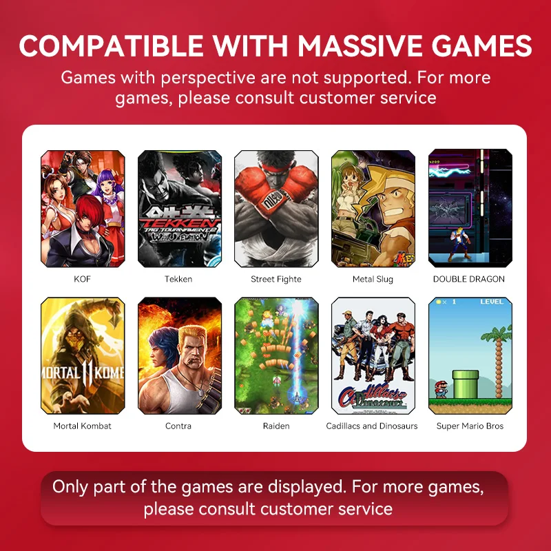 게임 조이스틱 아케이드 게임 콘솔 로커, 유선 블루투스 호환, 2.4G 연결, PS3 스위치 PC 안드로이드 iOS TV X3UF