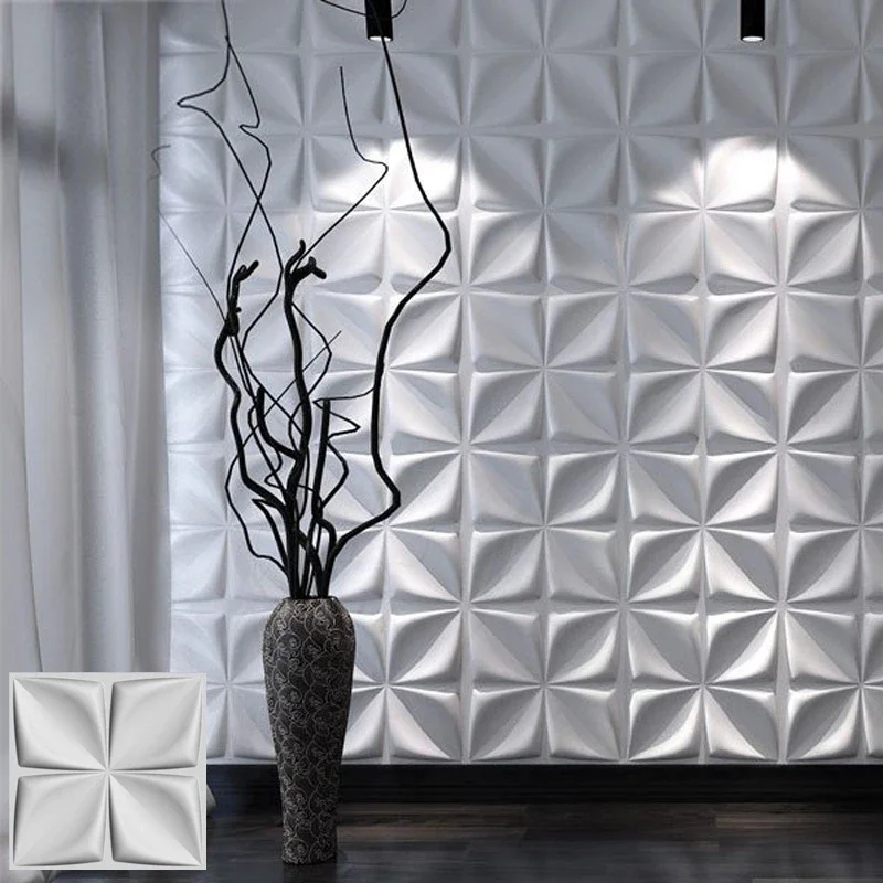 3D Wall Panel Sticker Ceiling Panel Plastic Mould for Tile Plaster Stone Art Decorative Form 30cm Bedroom Room Decoration