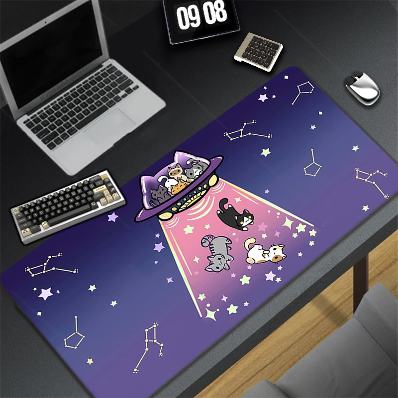 

Large Anime Mouse Pad Pink Cute Cat Gaming Accessories Kawaii Office Computer Keyboard Mousepad 40x90 CM Gamer Laptop Desk Mat