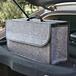 Spacious Anti - Slip Trunk Storage Organizer - Soft Felt Multipurpose Cargo Bag (Grey)