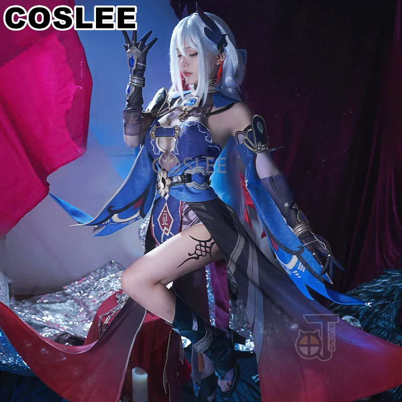 

Костюм для косплея COSLEE Honkai: звезда рельс Хэллоуин, костюм для игры, великолепные комбинезоны, униформа для ролевых игр, Женский костюм для вечеринки на Хэллоуин