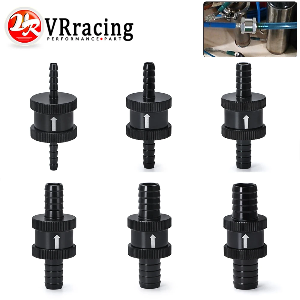 6 Size 4MM / 6MM / 8MM 10MM 12MM 16MM Non Return One Way Fuel Check Valve Aluminum Alloy Petrol Diesel check valve