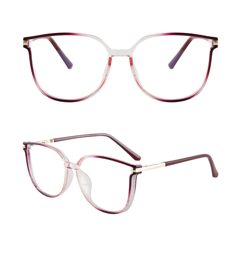 Ein Paar PC-Brillen im neuen Trend mit großem Rahmen, Anti-Blu-ray-Brille, Leptin- und dekorativer Trend, ultraleichter Brillenrahmen 56793 – Detail 14