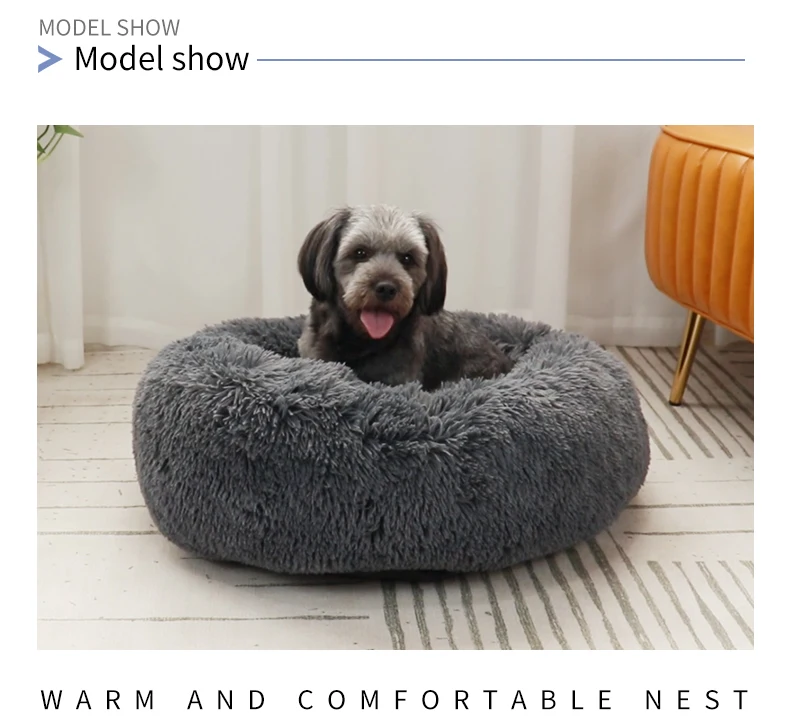 Super soft plush pet bed for dogs & cats – winter warm & easy to wash, ideal for napping & sleeping