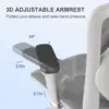 M57 Ergonomic Office Chair with 3 Way Armrests Lumbar Support and Adjustable Headrest High Back Tilt Function Light Grey 4