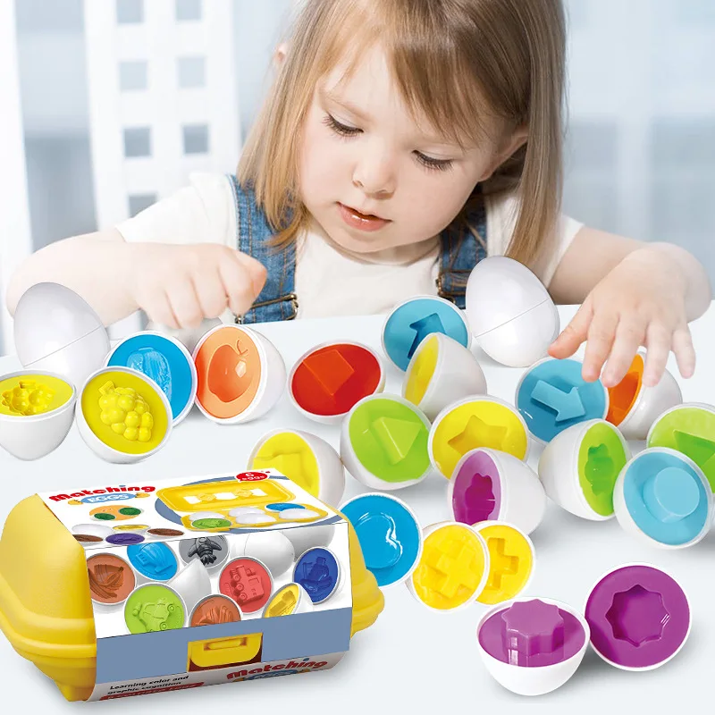 

6pcs/Set Smart Eggs Puzzle Montessori 3D Eggs Shape Matching Math Toys Game Baby Educational Toy Easter Egg for 1 2 3 Years Kids