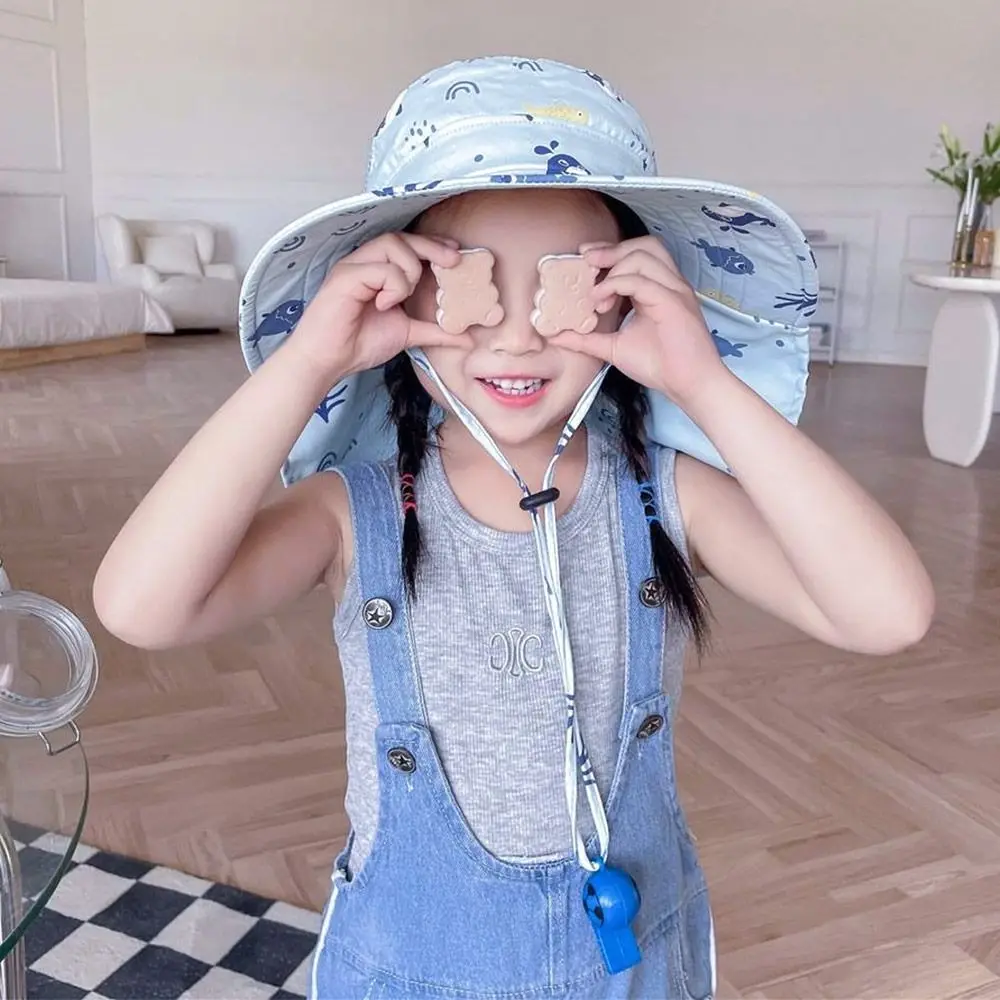 Polyester Kids Bucket Hat UV Protection Beach Cap