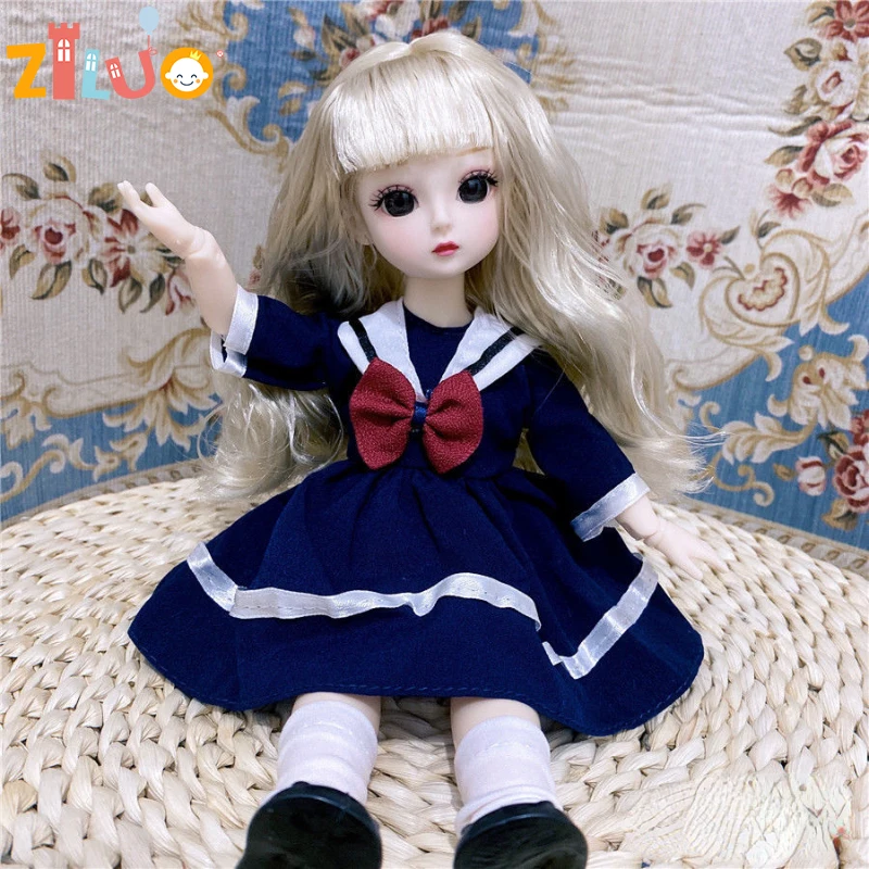 

30cm 1/6 Bjd Doll Little Princess Dress Up Suit 3D Eyes 22 Joints Dolls Children's Doll Juguetes Para Ninas Gift Kids Toys