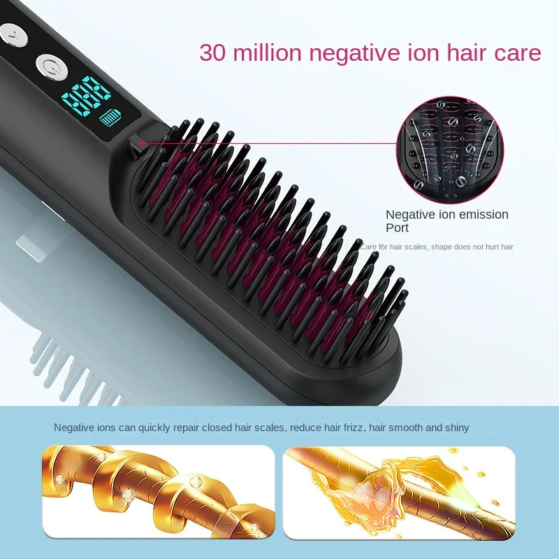 Minhairstraightener,negativeiondoesnot hurt hairUSBcharging wireless hair straightener tymohairstraightenerbrushhairstraightener