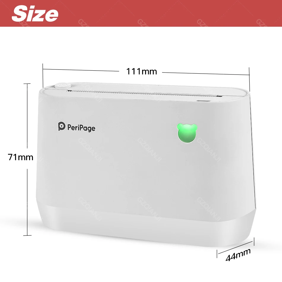 203/304DPI PeriPage A9 A9s A9Pro Portable Mini Thermal Printer Bluetooth Inkless Label Maker Sticker Photo Printer & Color Paper