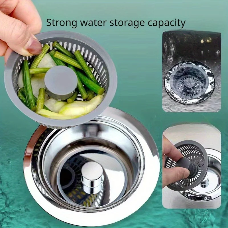 Kitchen water storage press and bounce filter 1/3pcs sink accessories For odor prevention Thickened kitchen sink accessories