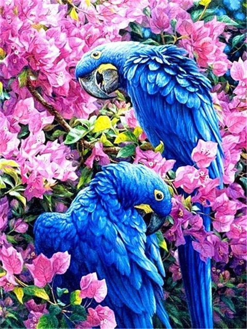 Animal 5D Diamond Painting Parrot Cat Dog Diamond Mosaic Animal Bird Rhinestone Embroidery Full Round Diamond Cross Stitch Kit YMX135AE6
