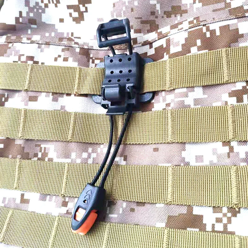 Tactical Molle Attach Vest Backpack Hanging Buckle Gear Clip Multifunction Hanging Buckle Elastic Rope Clip Flashlight Holder