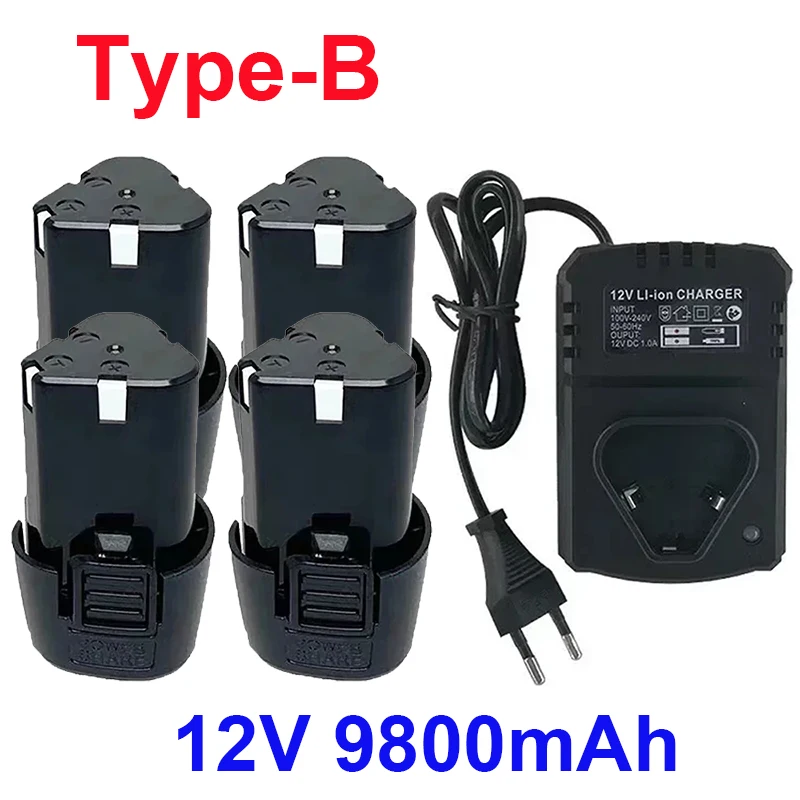 Original 12V 9800mAh type B electric tool universal charging battery electric screwdriver drill lithium-ion battery power tool battery rechargeable battery