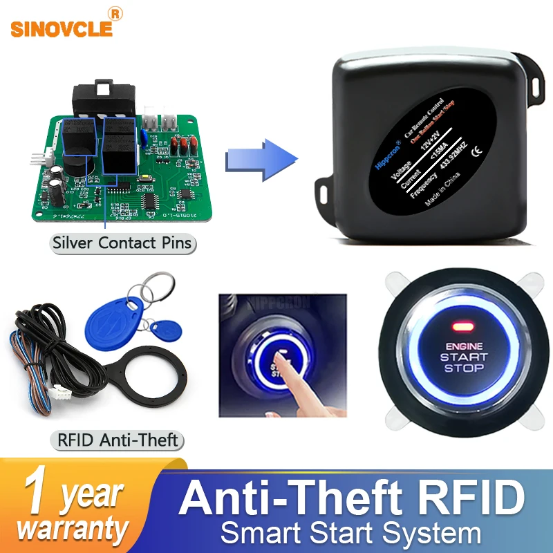 Remote Engine One Button Start Stop RFID Keyless Entry System Anti-Theft