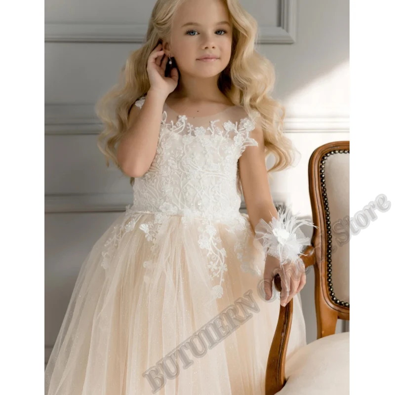 

Pincess Flower Girl Dresses Lace Tutu Ball Gown Baby Girls Couture Birthday Outfit Wedding Party Dresses Costumes Customised