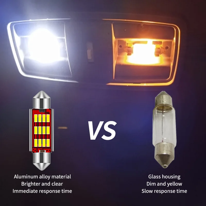 4pcs Canbus 36mm C5W LED   ȣ ȣ  ޸  W169 W203 W208 W209 W210 W211 W212 6000K ȭƮ
