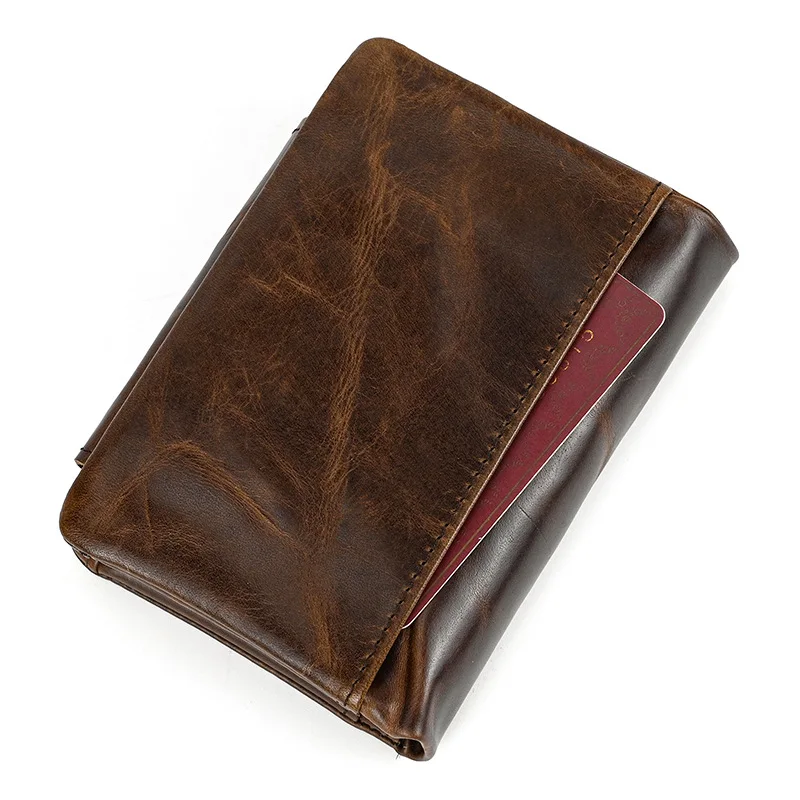 Genuine Leather Wallet with Multiple Card Slots and Coin Pocket