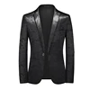 2024 New Men Business Social Suit Jacket Summer Male Single breasted Thin Dress Male Jacquard Blazers Coats 5