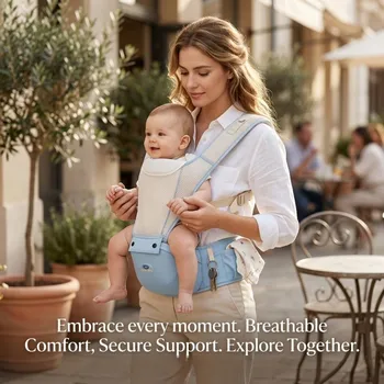 Ergonomic Baby Hip Seat Carrier Hands Free Infant Toddler Front Back Carrier for Newborn Daily Travel Outdoor Use