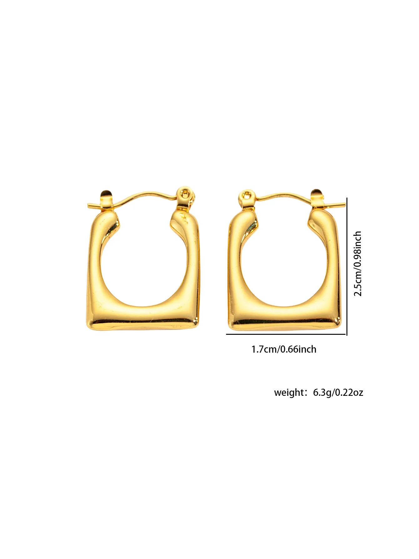 Stainless Steel Chunky Waterproof Hoop Earrings for Women Charm Temperament Geometric Thick Earring Jewelry 5