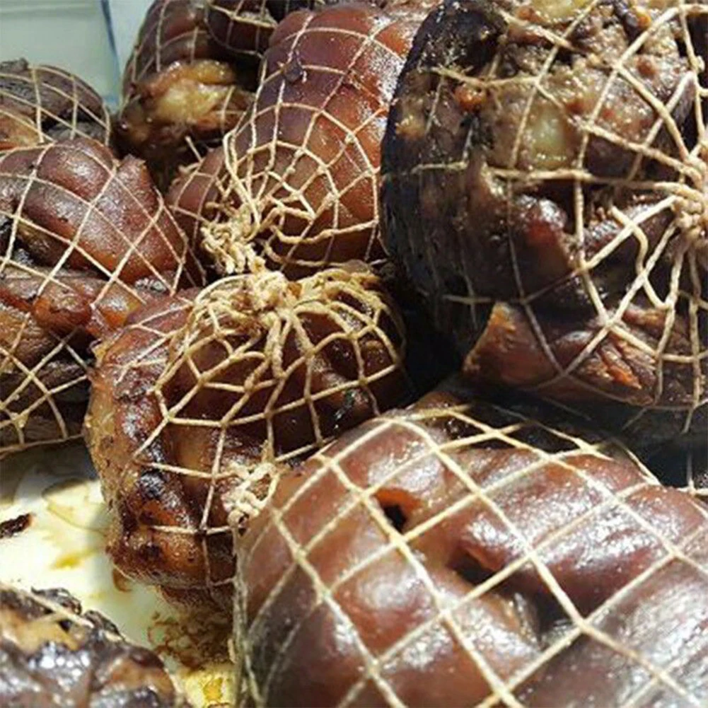 Фото Рулон хлопковой сетки для мяса, эластичная сетка для ветчины, сетка для свинины, мясника, сетка, бытовые инструменты для упаковки хот-догов и сосисок №3