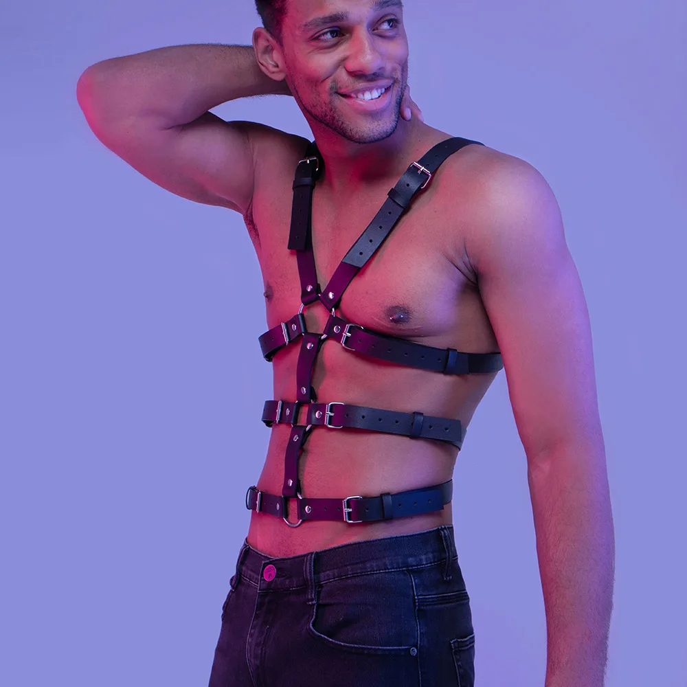 Male Leather Lingerie Sexual Chest Harness Men Adjustable Rave Gay male-leather-lingerie-sexual-chest-harness-men-adjustable-rave-gay