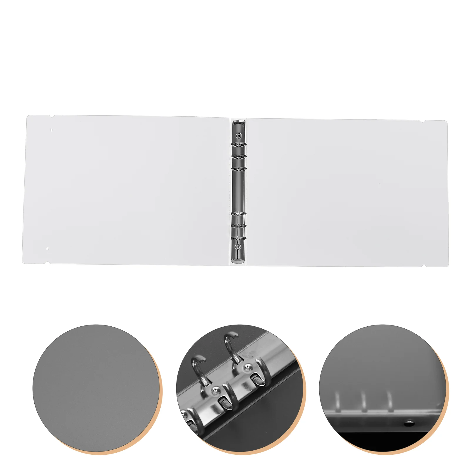 Binder Cover Binding Belt Closure Binder File Binder Loose Leaf Scrapbook Binder Cover 6-Rings File Binder Notebook Shell