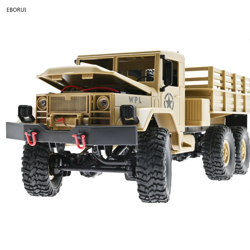 WPL B16 RC Military Transpotr Truck 1/16 2.4G Full Proportional 6WD Crawler Off Road RC Car With Light RTR Gift Toy for Kids 6