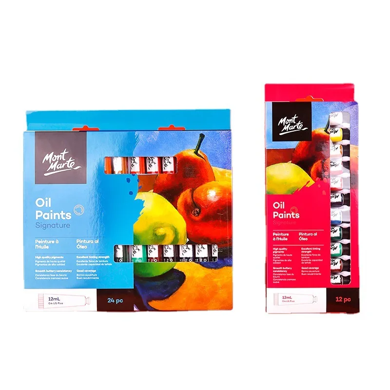 Professional 12/24 Colors 12 ML Tube Oil Paints Art For Artists Canvas Pigment Art Supplies Drawing Set Good Coverage