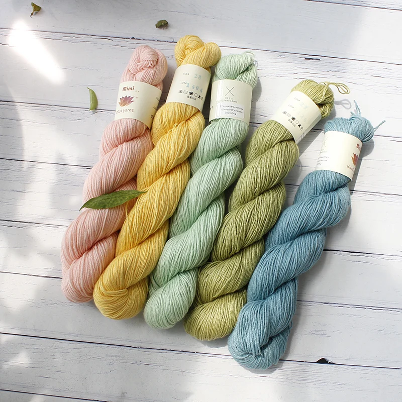 50g Hank Natural Mink Viscose Cashmere Wool Blended Yarn Baby Soft Hand Knitting Crochet Mimi Plus Color 01-33 2