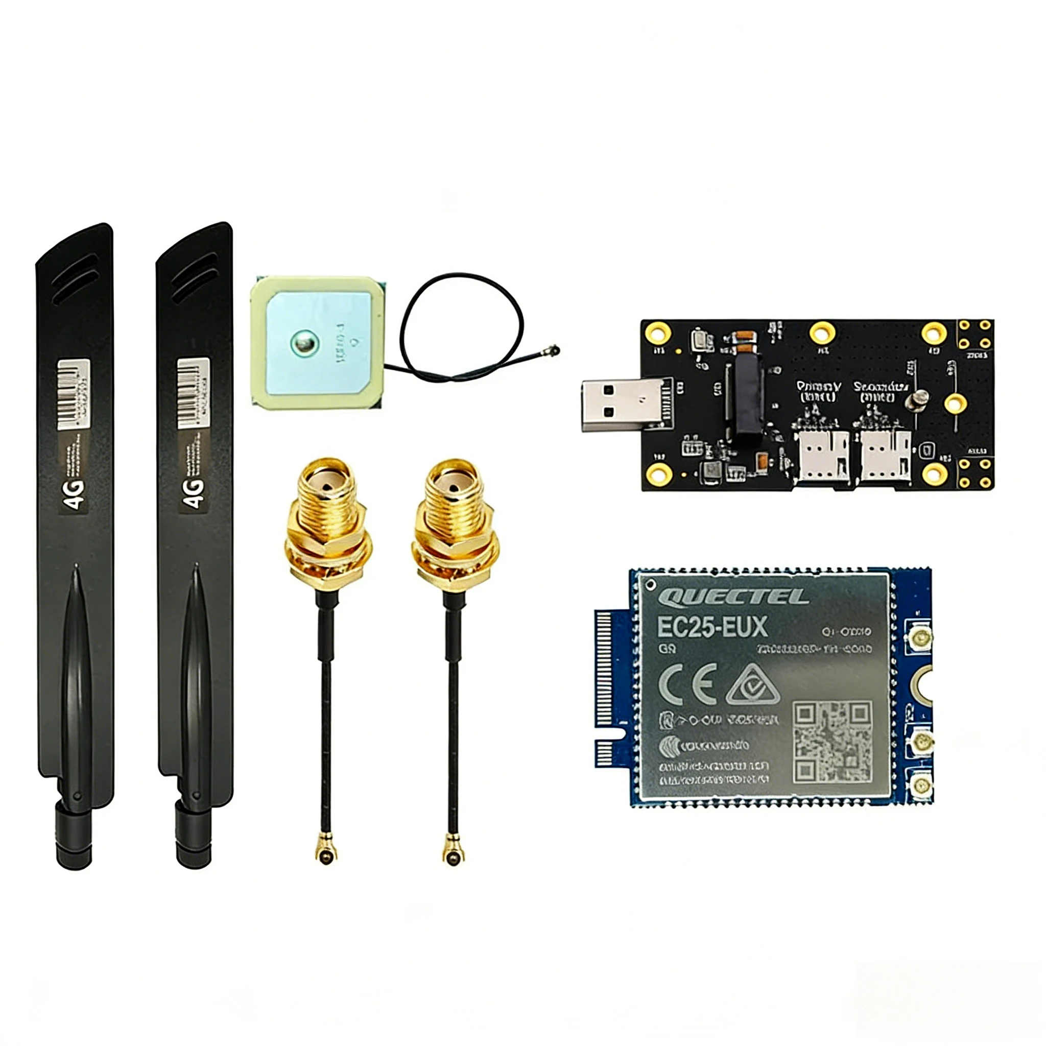 Quectel EC25 M.2 4G LTE Cat4 EC25-EUX EC25EUXGR-128-SGNS NGFF 모듈 SIM 카드 슬롯 4G GPS 안테나 M.2-USB 3.0 어댑터