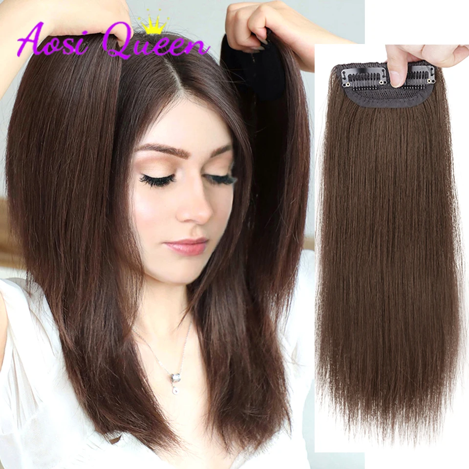 Parrucche Black Brown Natural Hair Extension Hairpin Clip In False Hair Pieces For Women Sintetico Hair Pad Heat Resistat Fiberused T