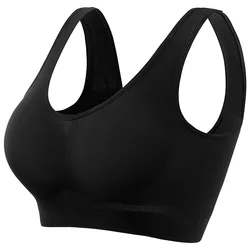 Women's Seamless Push-Up Sports Bra - Breathable, Non-Wire Crop Top Lingerie - S (Black)