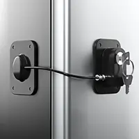 Serrure de réfrigérateur, serrure de réfrigérateur avec protection en fil de silicone, serrures de réfrigérateur pour enfants, serrures d'armoire faciles à utiliser et à installer avec clé 1