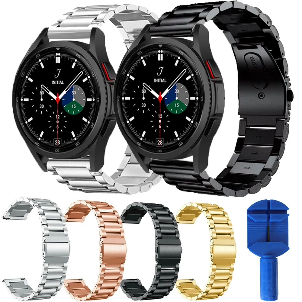 

Ремешок из нержавеющей стали для Samsung Galaxy Watch 4 Classic 42 мм 46 мм, браслет для смарт-часов Galaxy Watch 4 40/44 мм, 20 мм