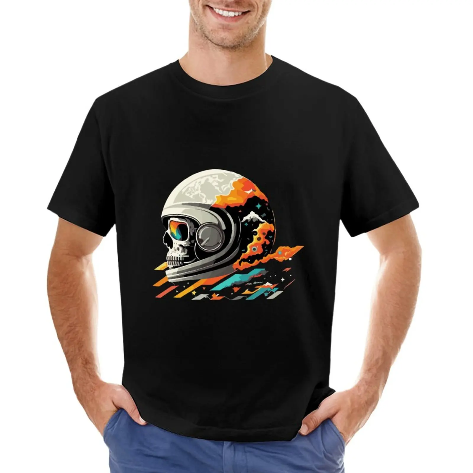 

Skull In An Astronaut Helmet T-Shirt Tee shirt men graphic t shirts