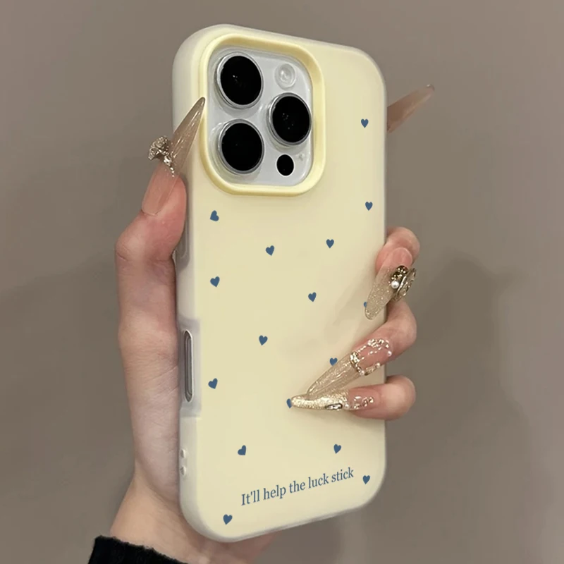 Minimalist Blue Heart Shockproof Phone Case