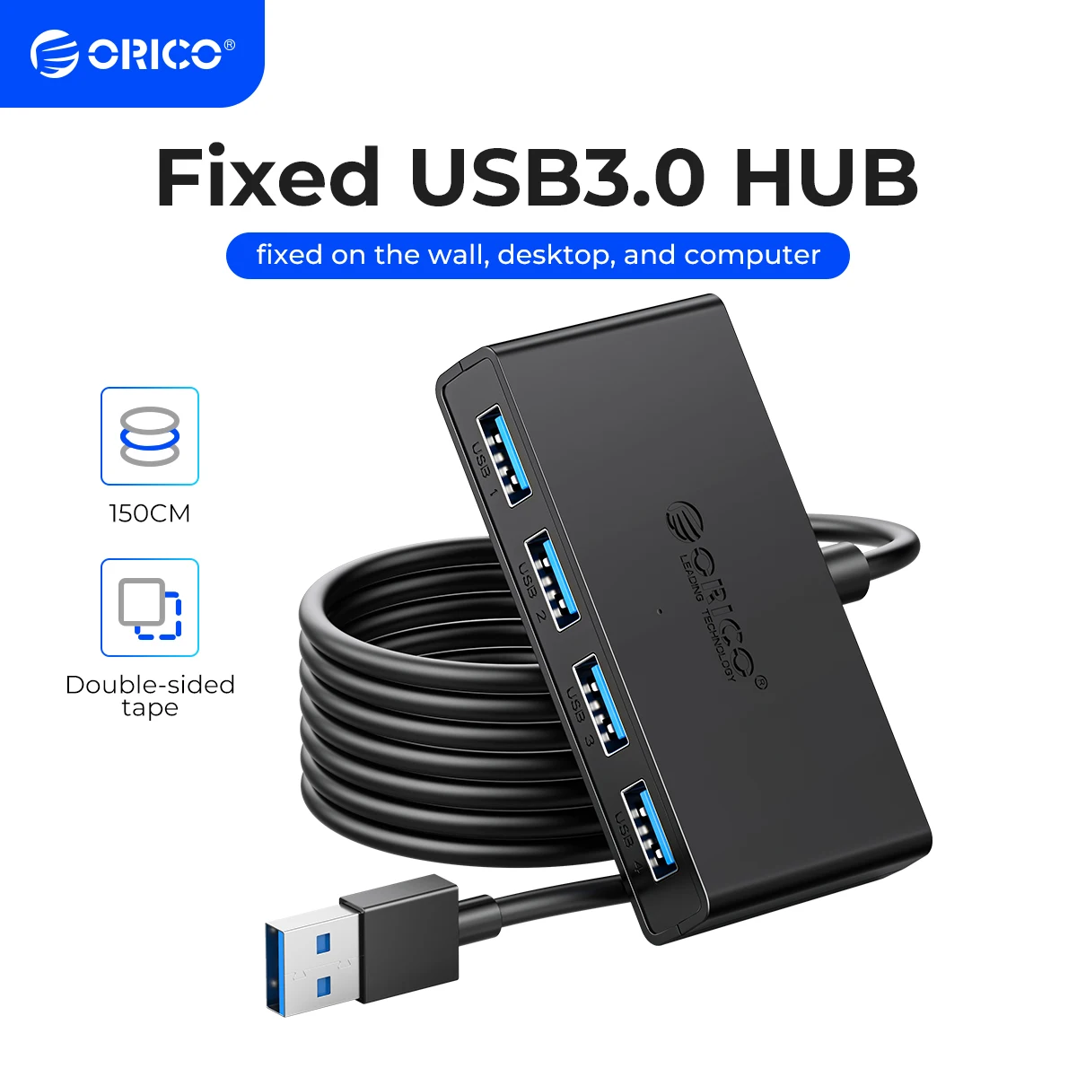 

ORICO 4 Ports USB 3.0 Hub with Micro Power Supply Port Multi USB 3.0 Splitter Adapter For Desktop PC Macbook Pro Mobile HDD SSD