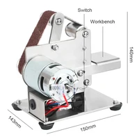 Belt Sander Mini Adjustable Speed Electric Grinder Cutter Edges Sharpener DC Polishing Grinding Machine 10PCS Belts 110V~220V 2
