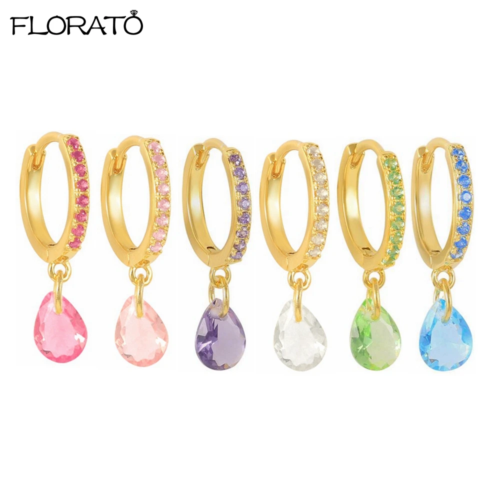 Orecchini A Bottone Da Donna In Argento 925 Con Ciondolo A Goccia E Doppio Cerchio Scintillante~p148210698 - Foto 12