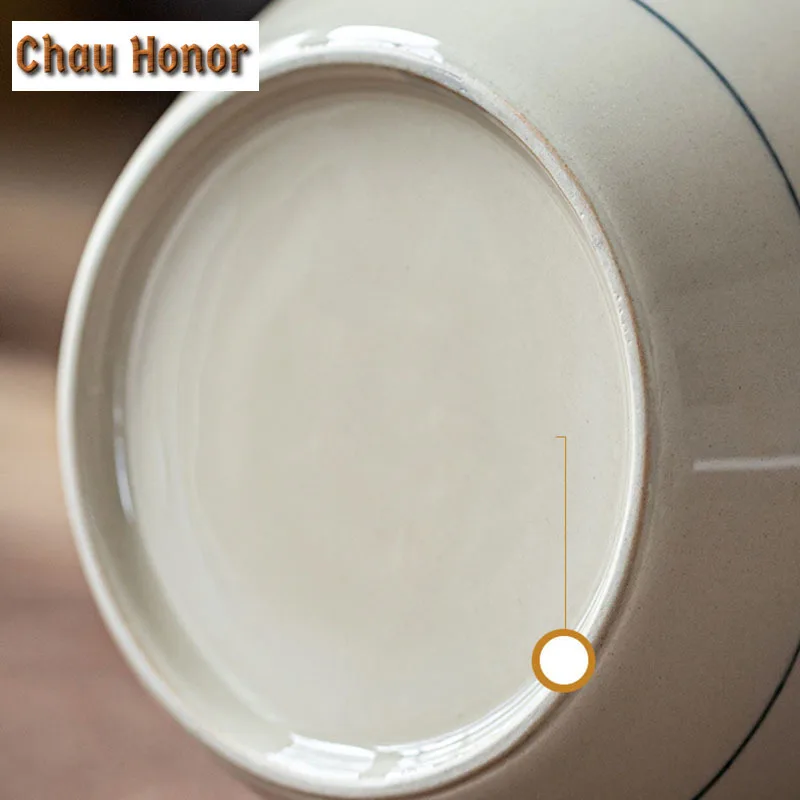 Retro Vegetation Grey Glaze Tea Pot Sealed Pot Storage Pot Household Tea Pot Moisture-proof Tea Warehouse Jar Manual Ceramic Pot