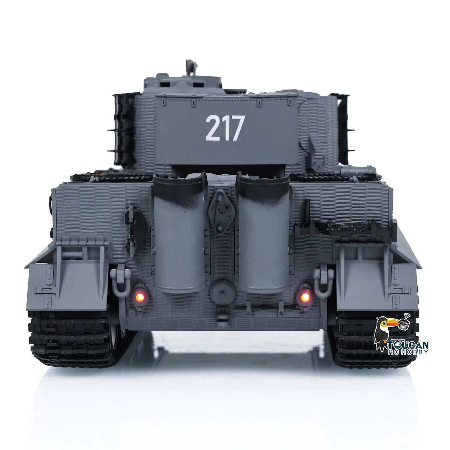 Char d'assaut Taigen Tiger I 1/24 en position de tir, effet de fumée et combat infrarouge