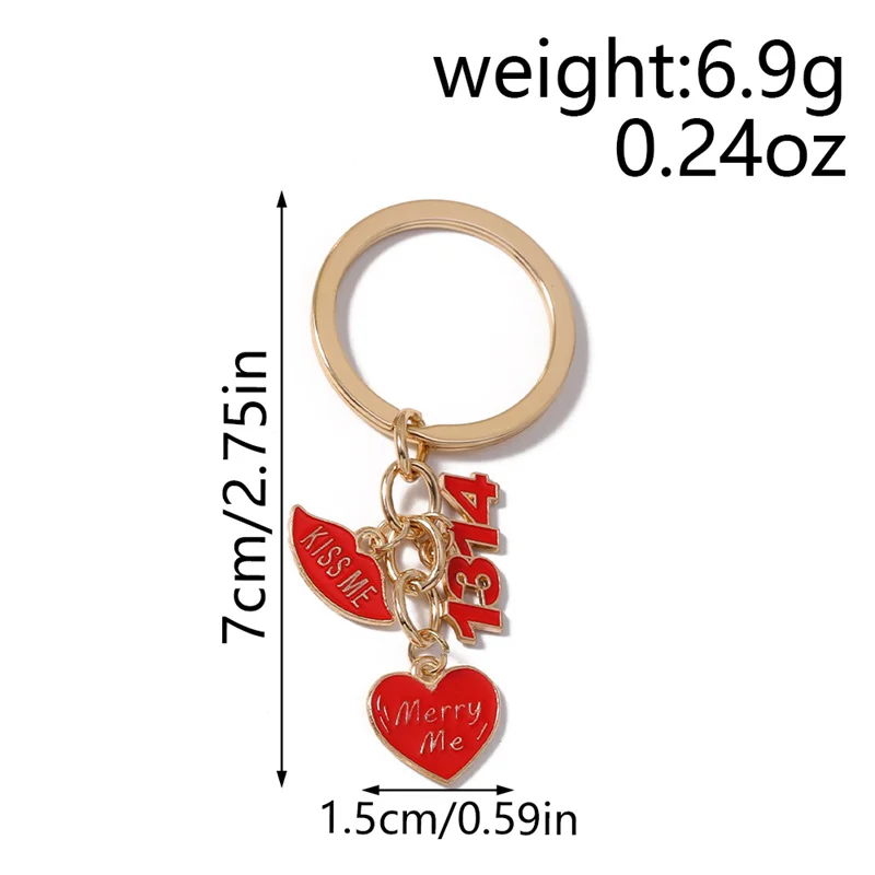 Aihua Niedlicher Emaille-Liebesherz-Schlüsselanhänger für Frauen und Mädchen, Romantischer Herz-Schlüsselring-Anhänger für Handtaschen-Deko, DIY Handgemachter Schmuck, Geschenke – Detail 5
